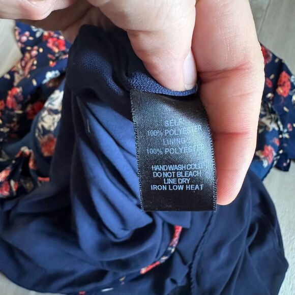 Lulus Divine Days Wrap Maxi Dress Womens S Floral Print Navy Blue Adjustable - Picture 6 of 10